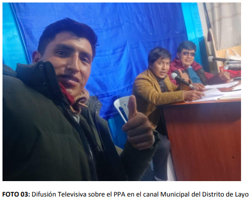 Difusión televisiva del PPA en Canas - Cusco