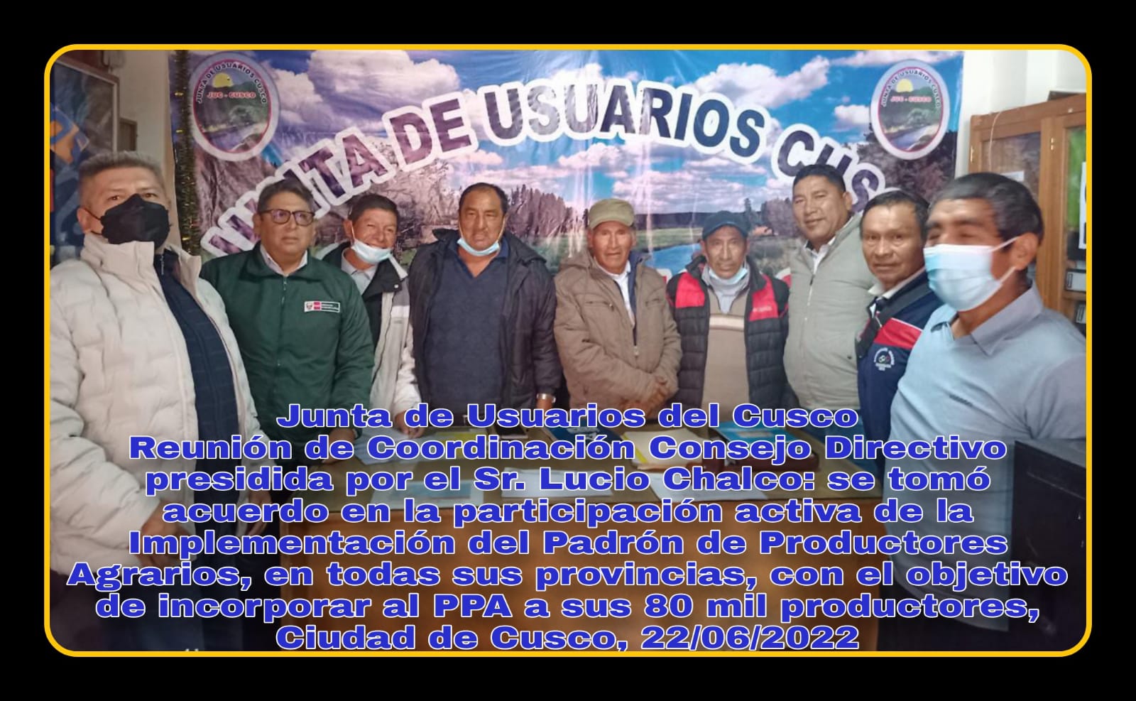 Reunión de coordinación con la Junta de Usuarios de Cusco