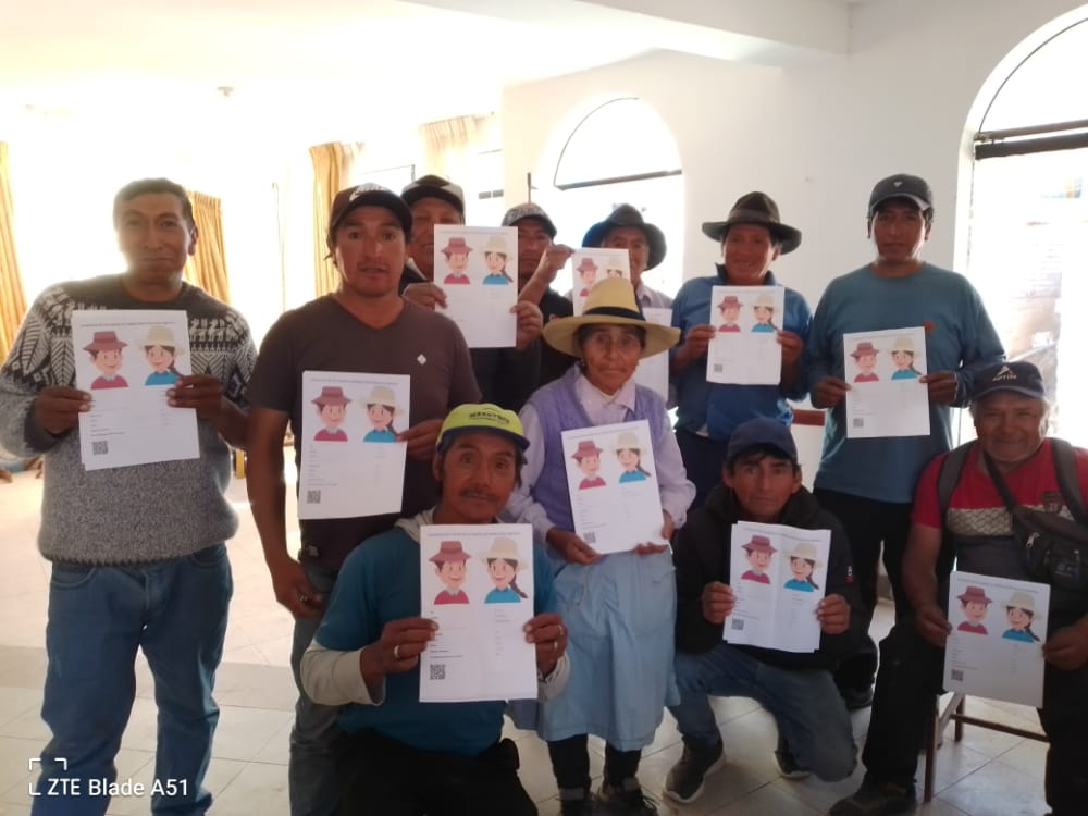 Productores registrados en el distrito de Cochas, provincia de Yauyos de la región Lima.
