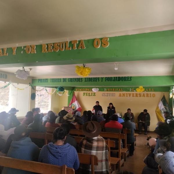 Sensibilización en el distrito de Phara, provincia de Sandía región Puno