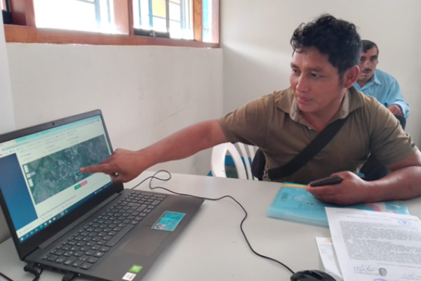 Ubicación geográfica de la parcela del productor con apoyo del empadronador en Cajamarca