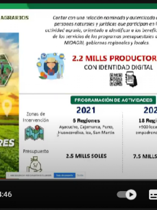 Video - Información del PPA desarrollado por el Director DEIA - Ing. César Santisteban