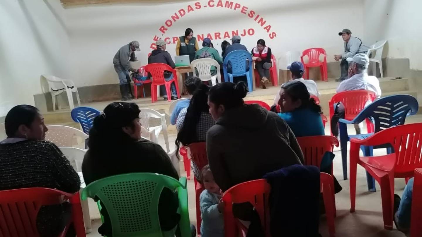Empadronamiento en centro poblado el Naranjo distrito de Tacabamba provincia de Chota