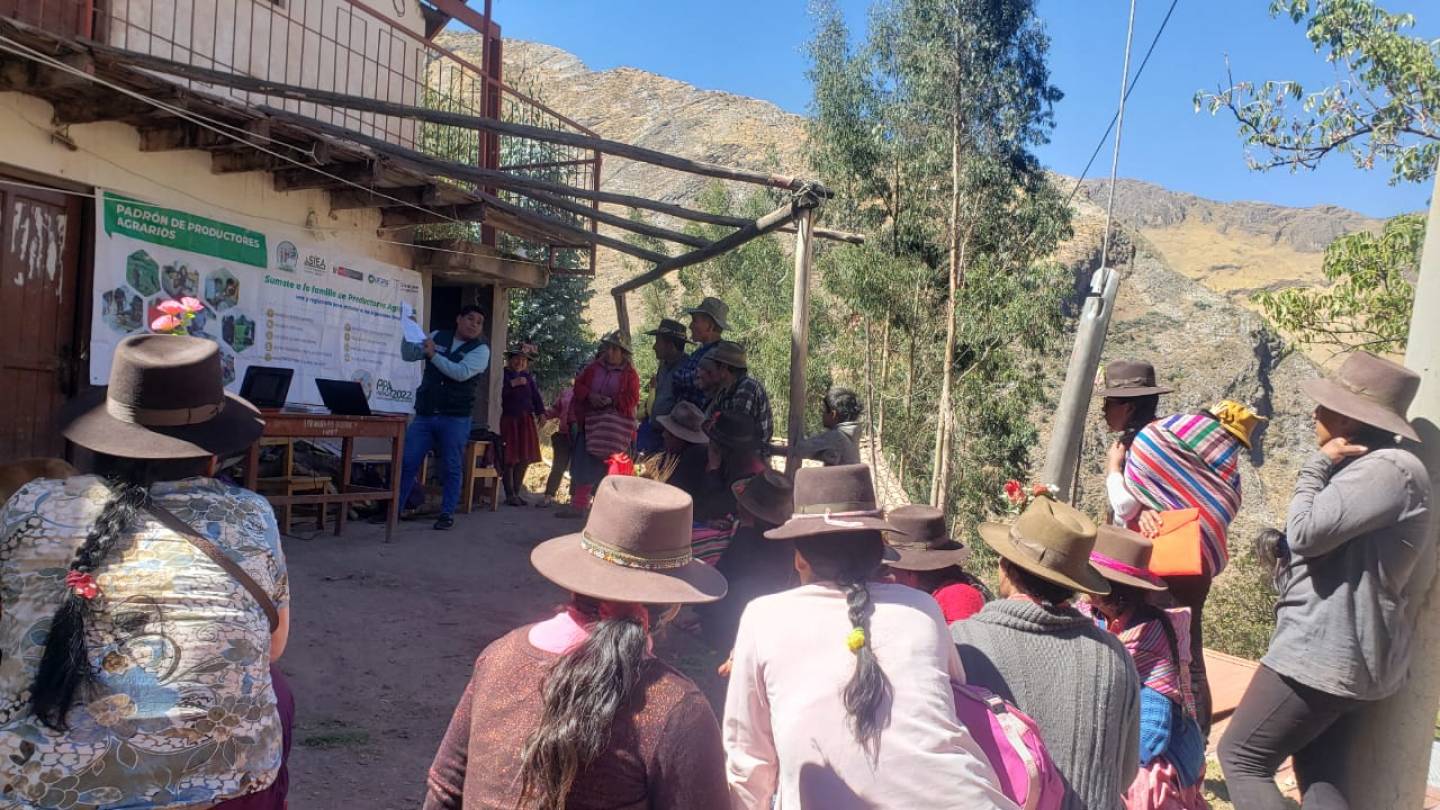 Sensibilización y empadronamiento a los productores Agrarios del distrito de Tapairihua - Aymaraes en Apurímac, en coordinación con su Municipalidad distrital