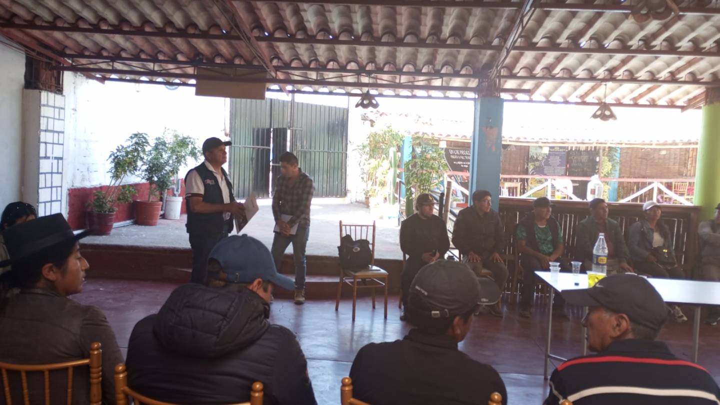 Reunión de sensibilizacion para PPA con las organizaciones de alpaqueros de la región Ayacucho