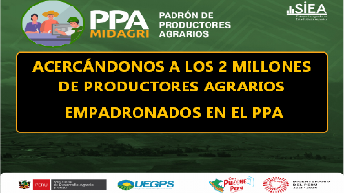 El PPA, muy cerca de los 2 millones de productores agrarios empadronados