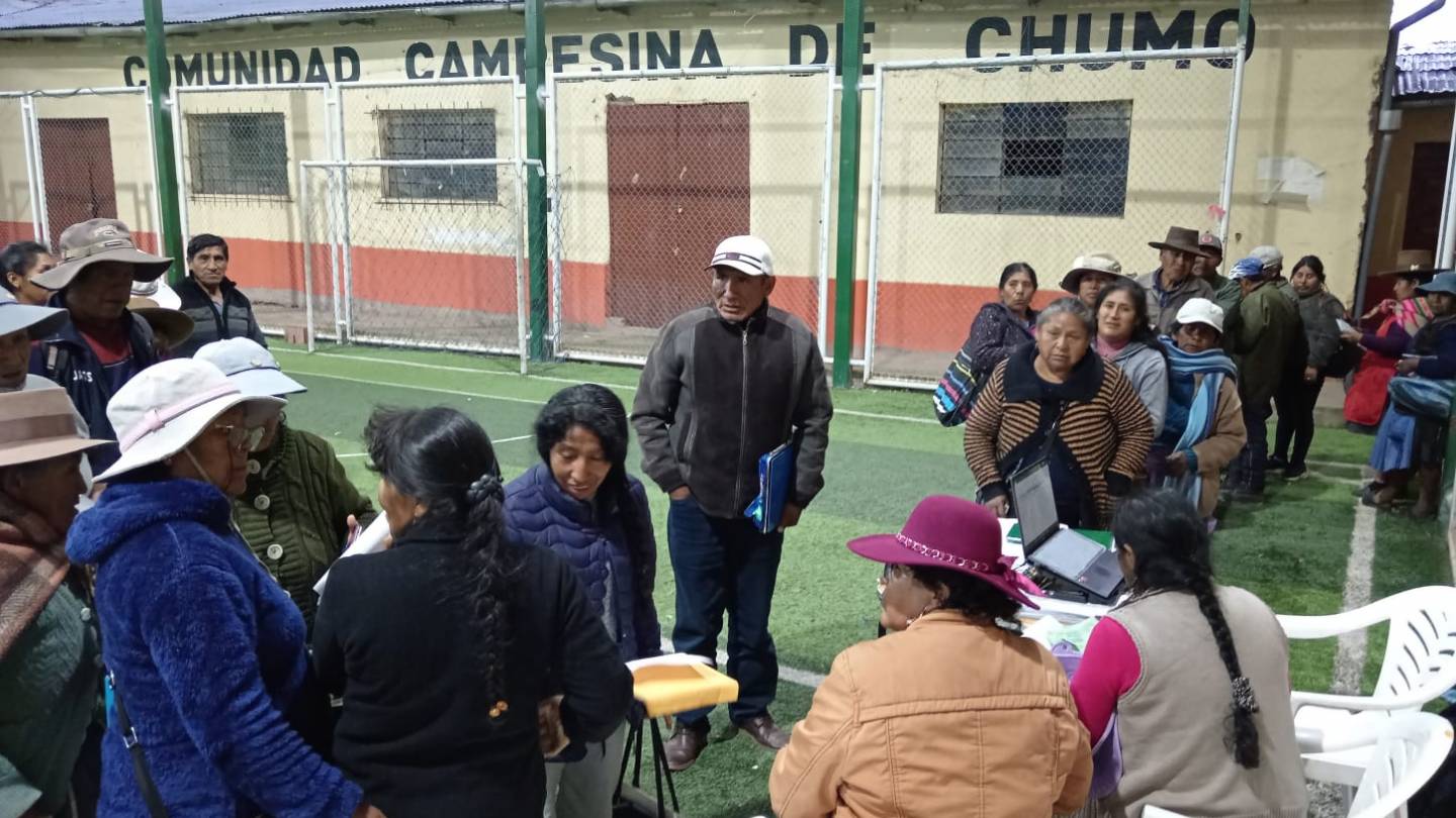 Sensibilización y empadronamiento en la Comunidad  Campesina de Chumo