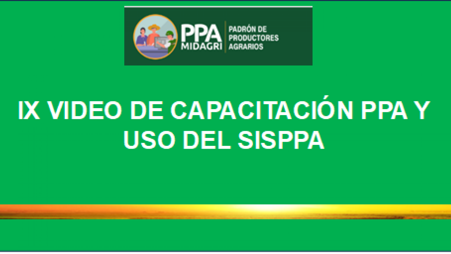 IX Capacitación PPA y uso del SISPPA