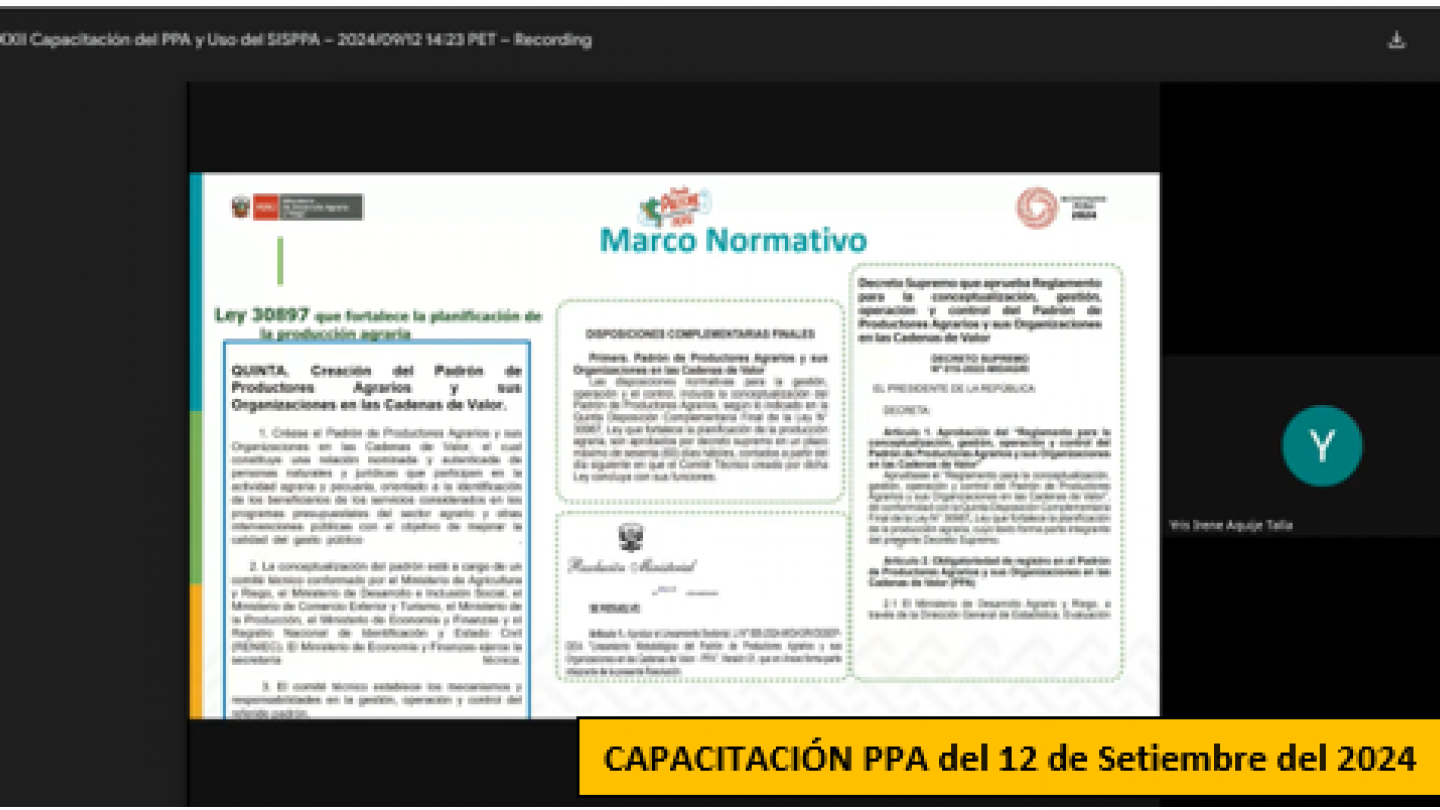 Capacitación PPA  del 12 de setiembre